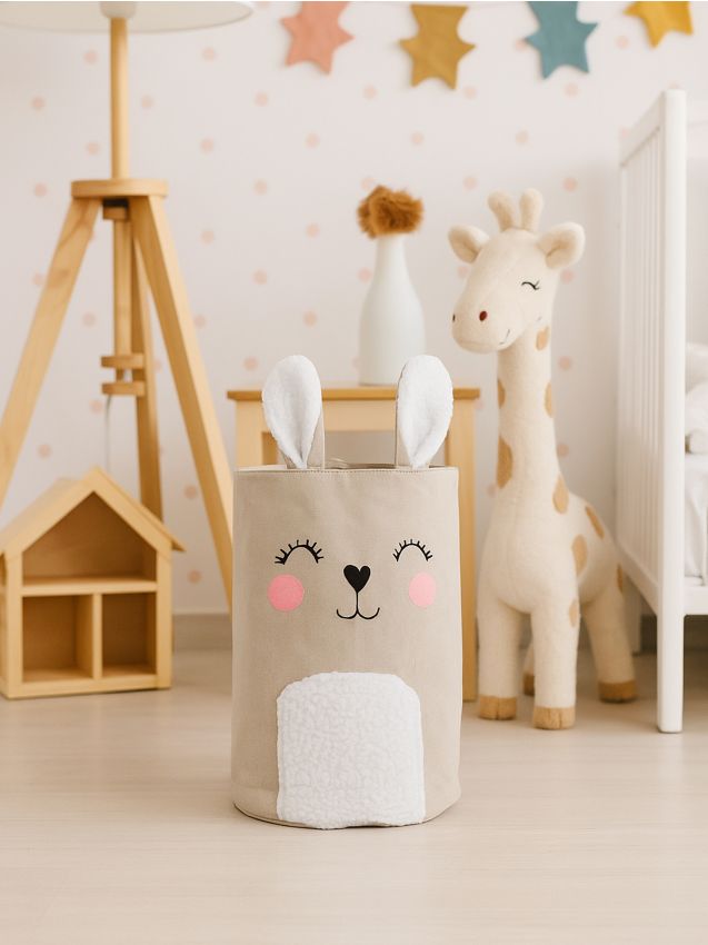 Sinsay - Úložný kôš so zajačím motívom - svetlošedá