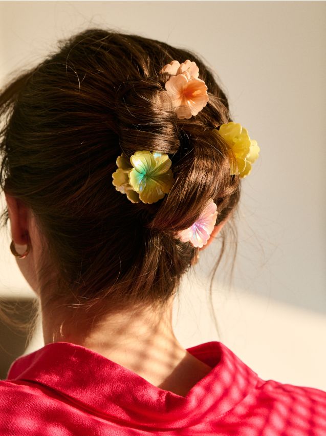 Sinsay - Agrafe de păr în formă de flori, 4 pachet - multicolor