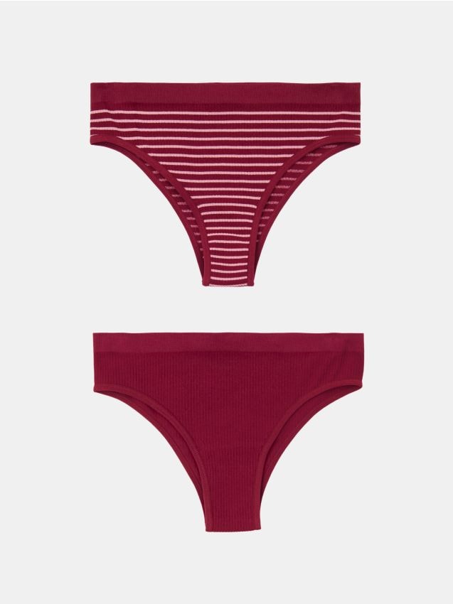 Sinsay - Bezszwowe majtki brazyliany 2 pack - wielobarwny
