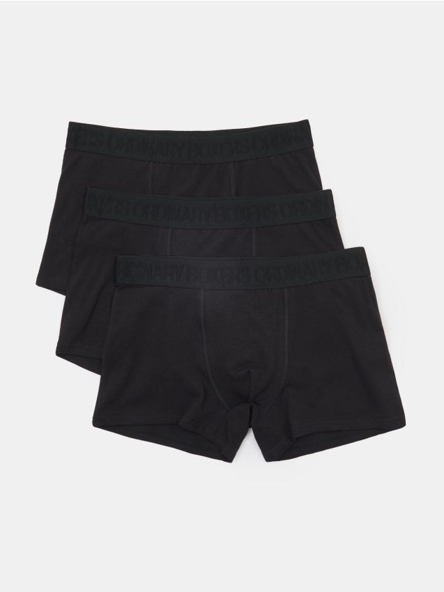 Sinsay - Bawełniane bokserki classic 3 pack - czarny