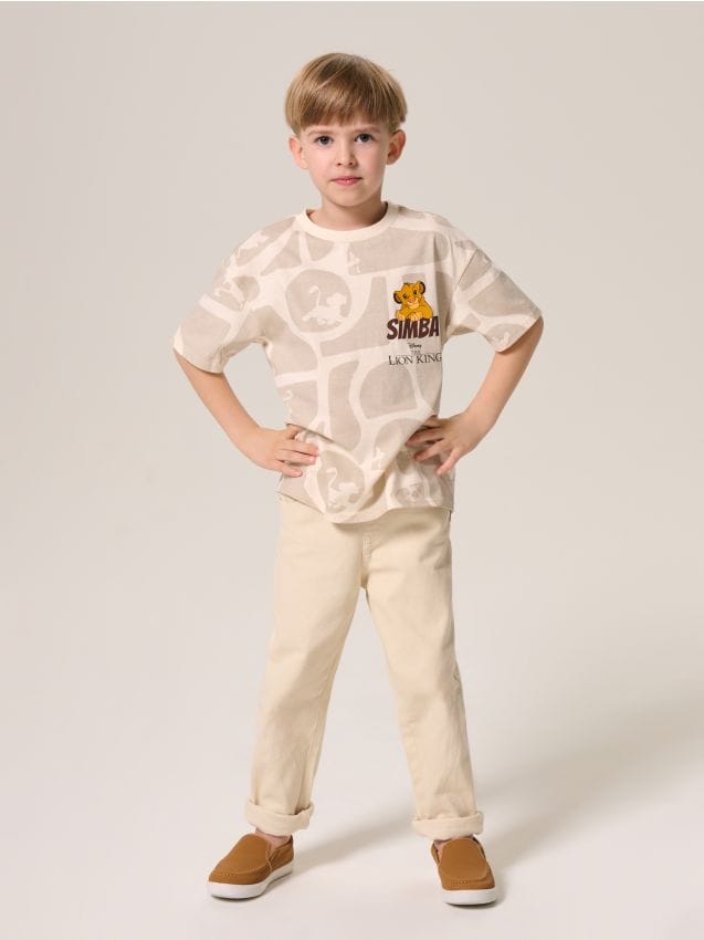 Sinsay - Koszulka The Lion King - kremowy