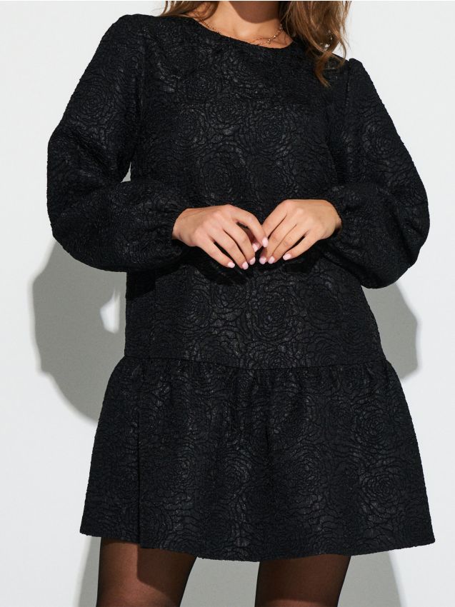 Sinsay - Minišaty babydoll - čierna