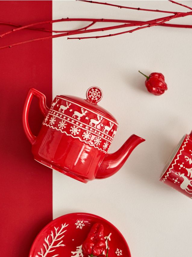 Sinsay - Vianočný džbán s motívom sobov - červená