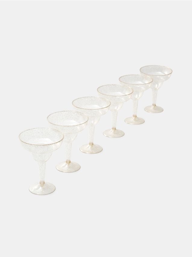 Sinsay - Set de pahare din plastic cu sclipici 6 pack - multicolor