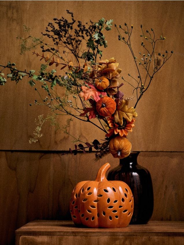 Sinsay - Suport pentru lumânare tip pastilă în formă de dovleac - portocaliu