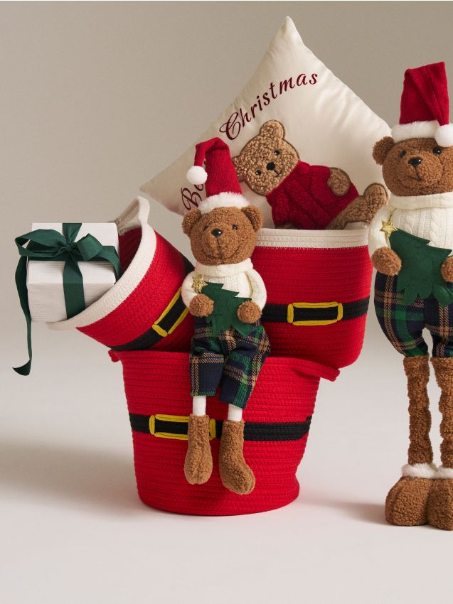 Sinsay - Vianočný úložný kôš s motívom obleku Santa Clausa - červená