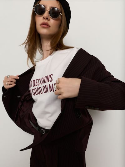Βαμβακερό T-shirt με στάμπα