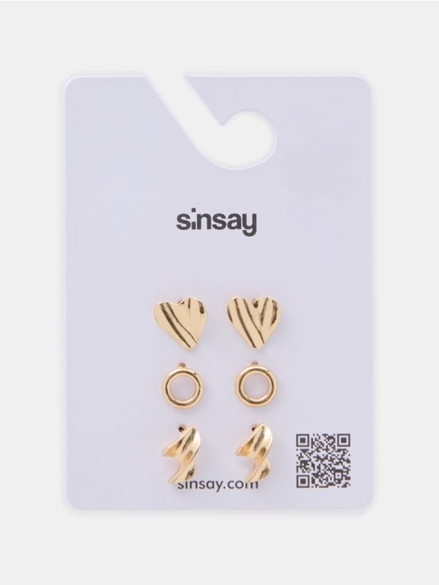 Sinsay - Set de 3 perechi de cercei - auriu