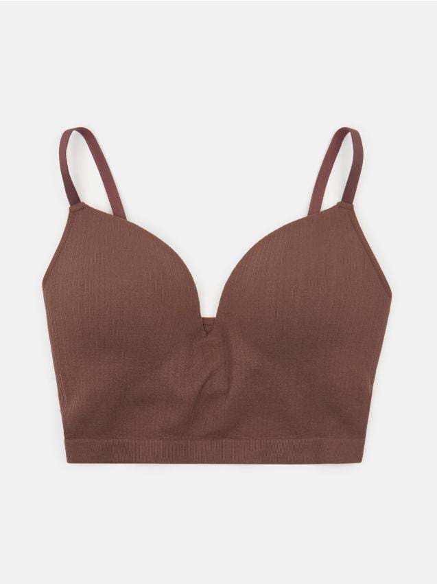 Reggiseno bralette imbottito senza cuciture - marrone