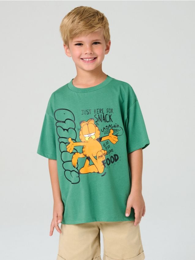 Sinsay - Tricou Garfield - verde