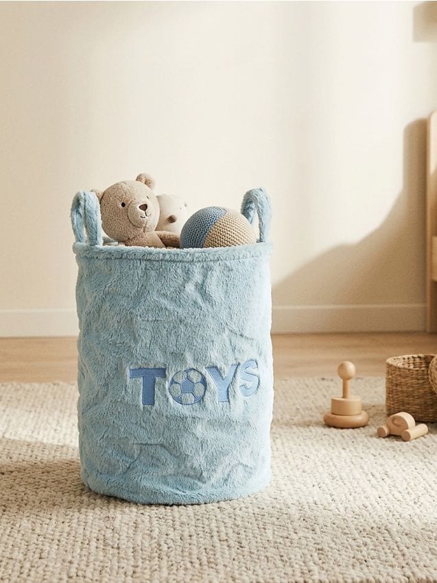 Sinsay - Coș de depozitare cu inscripție TOYS - light blue
