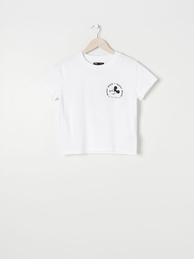 Sinsay - Tricou Mickey Mouse - alb