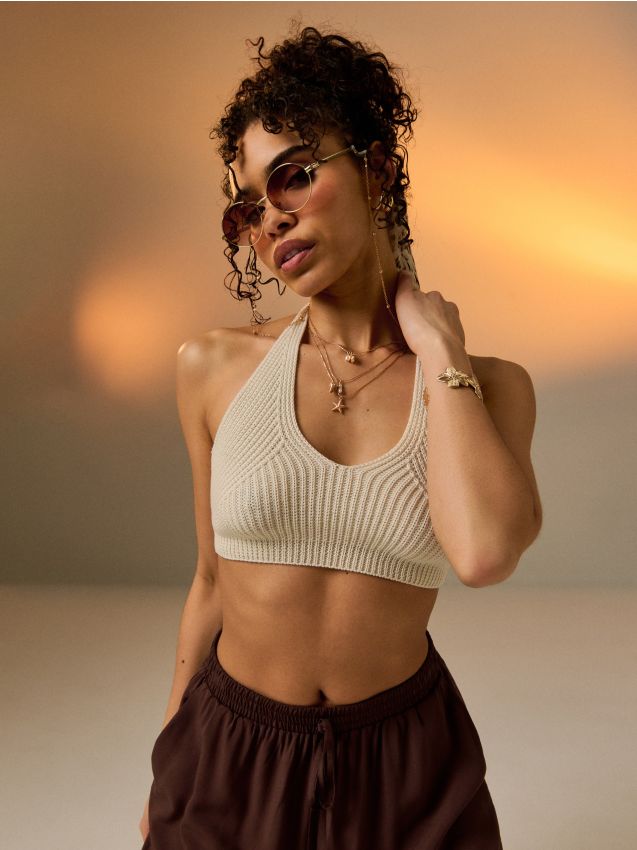 Sinsay - Ochelari de soare cu lanț - auriu