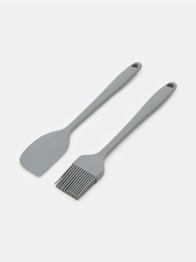 Komplet silikonskih pripomočkov: lopatica in čopič