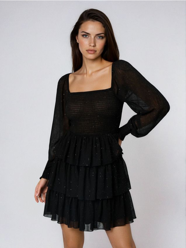 Sinsay - Šaty babydoll - čierna