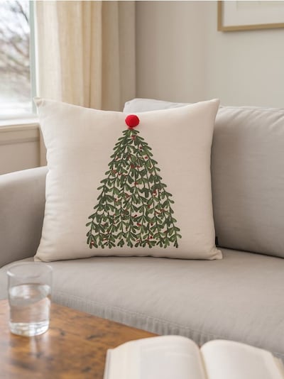 Vánoční polštář s motivem vánočního stromku