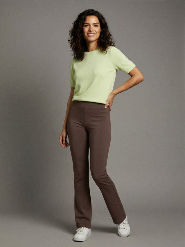 Sinsay - Colanți evazați - maro