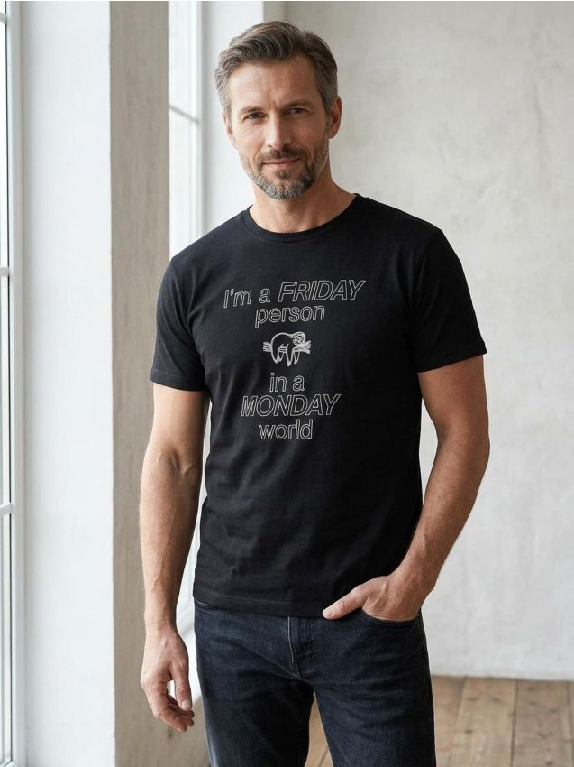 Sinsay - Tricou din bumbac cu inscripție - negru