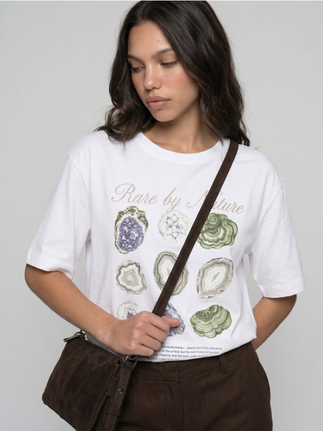 Sinsay - Tricou din bumbac cu imprimeu - alb