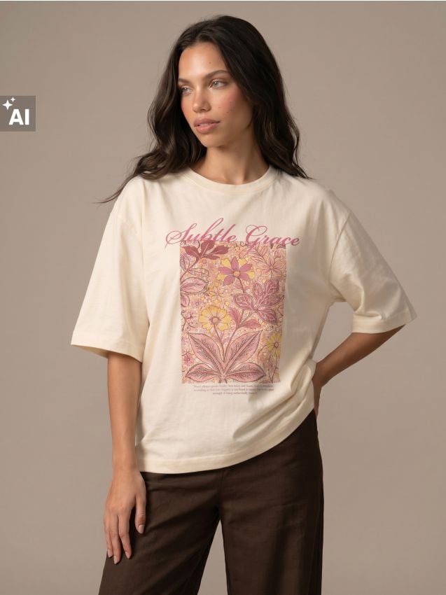 Sinsay - Tricou din bumbac cu imprimeu floral - crem