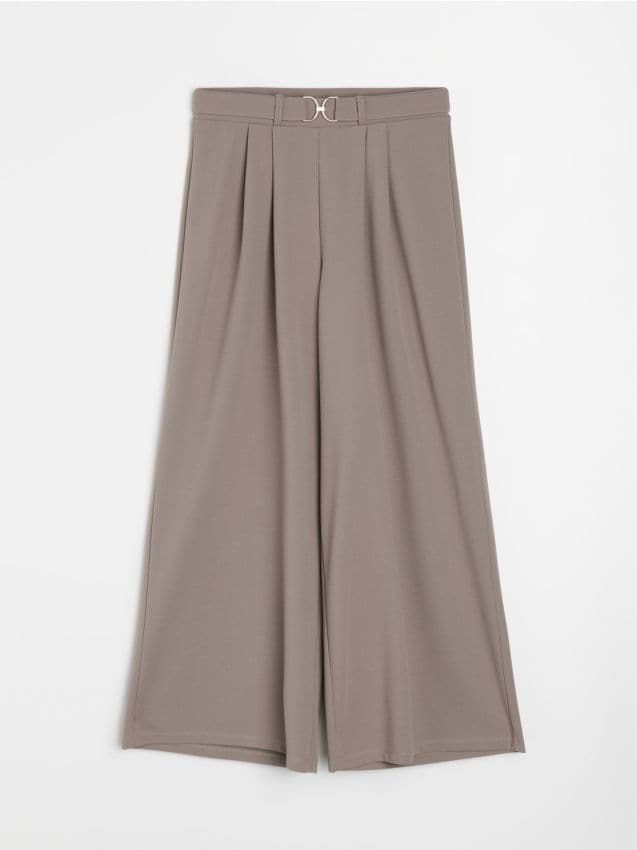 Sinsay - Pantaloni culotte cu curea - cafeniu