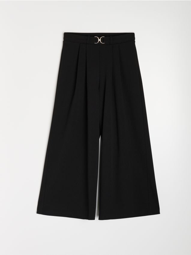 Sinsay - Pantaloni culotte cu curea - negru