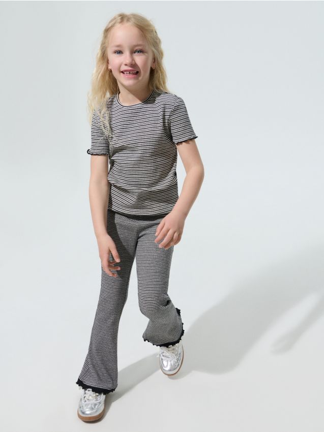 Sinsay - Bawełniane legginsy flare - czarny