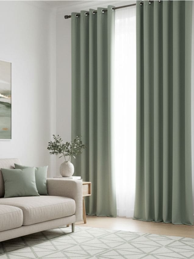 Sinsay - Draperie opacă cu inele - verde-deschis