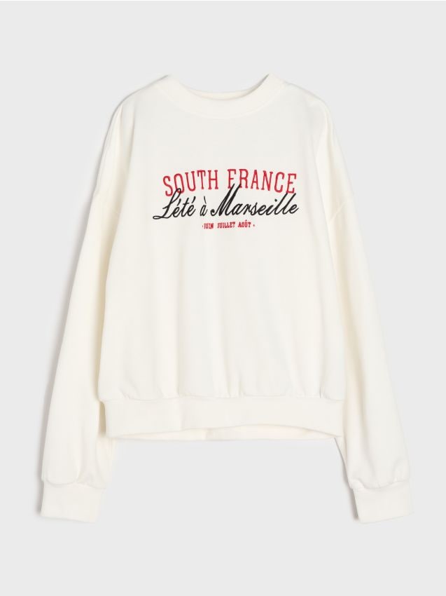 Bluza crewneck z haftowanym napisem