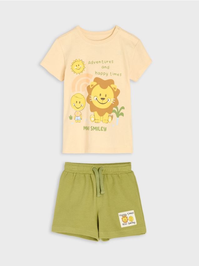 Sinsay - Compleu cu tricou și pantaloni scurți - multicolor