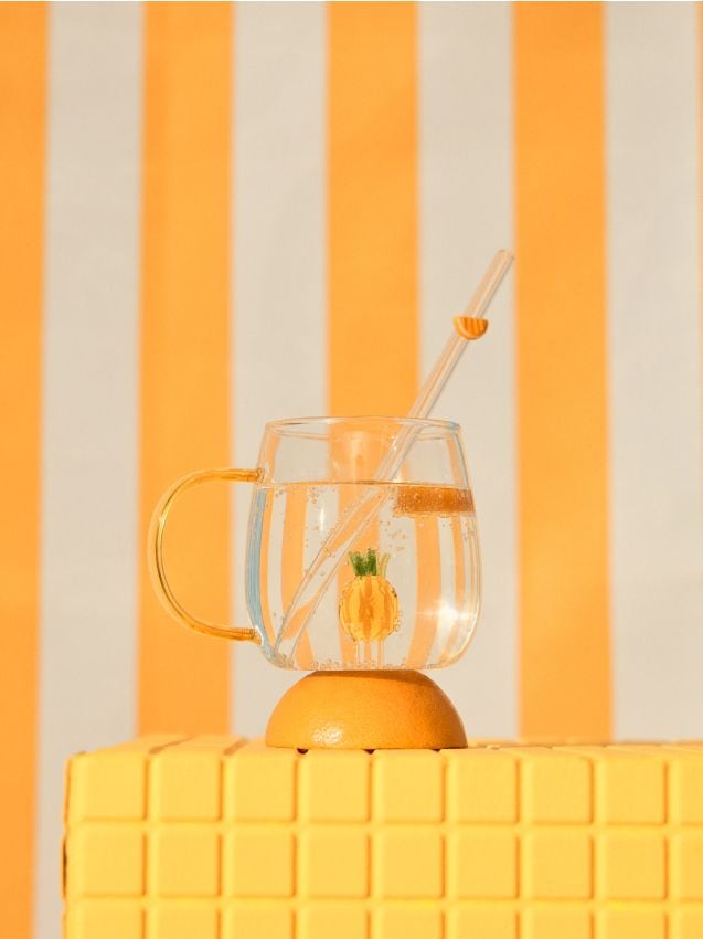 Sinsay - Pahar cu ananas 3D în interior - multicolor