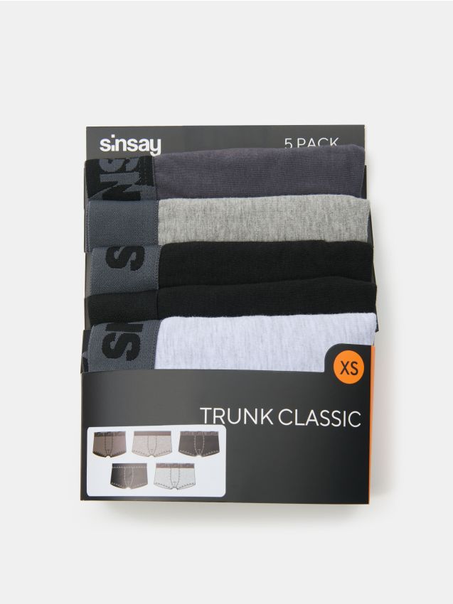 Sinsay - bawełniane bokserki classic z napisem 4pack - szary
