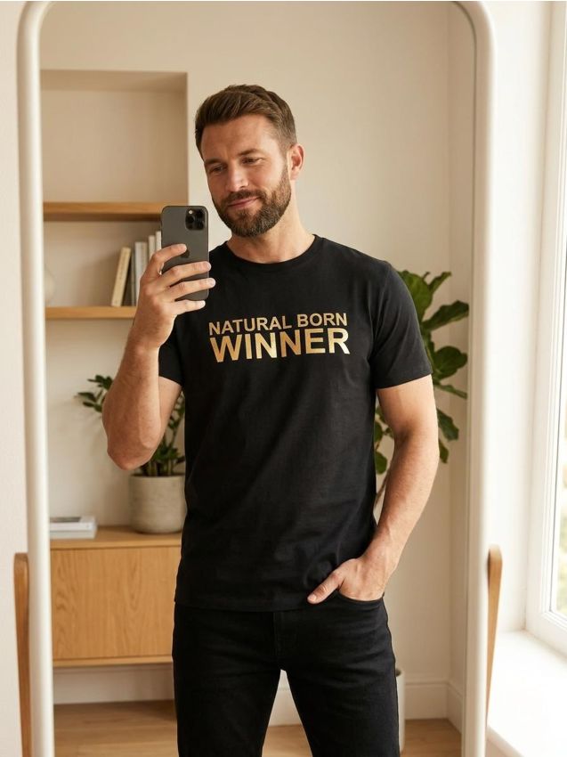 Sinsay - Tricou din bumbac cu inscripție - negru