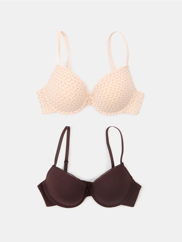 Sinsay - Prążkowane usztywniane biustonosze 2 pack - wielobarwny