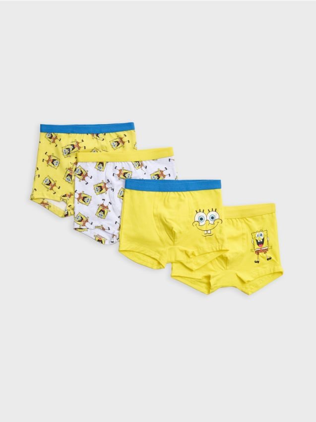 Sinsay - Bawełniane bokserki classic 4 pack SpongeBob SquarePants - żółty