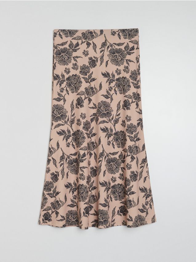Gonna midi con motivo floreale - multicolor