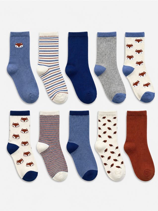 Sinsay - Șosete lungi cu bumbac 10 pack - multicolor
