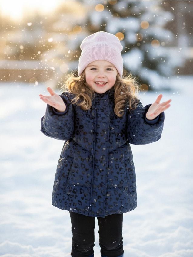 Sinsay - Prešívaná bunda s kapucňou - tmavomodrá