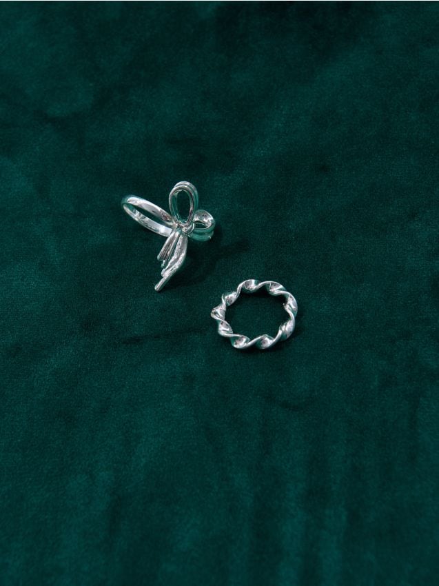 Sinsay - Súprava 2 prsteňov - strieborná