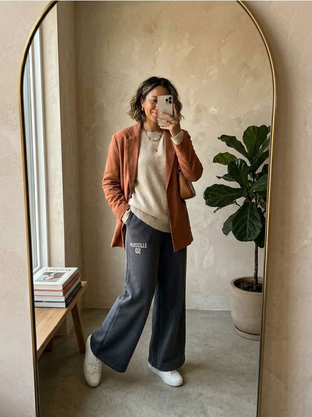 Sinsay - Spodnie dresowe wide leg - niebieski