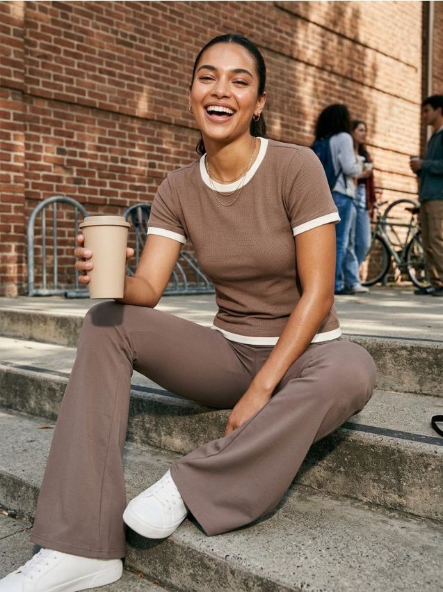 Sinsay - Leggings flare sportivi - bej