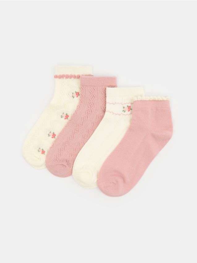 Sinsay - Skarpetki z motywem kwiatowym 4 pack - wielobarwny