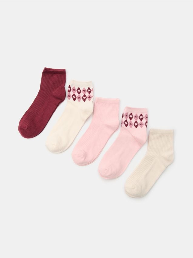 Sinsay - Set 5 perechi șosete cu bumbac - multicolor