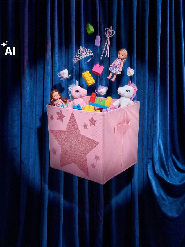 Sinsay - Cutie de depozitare pliabilă cu motiv stele - roz