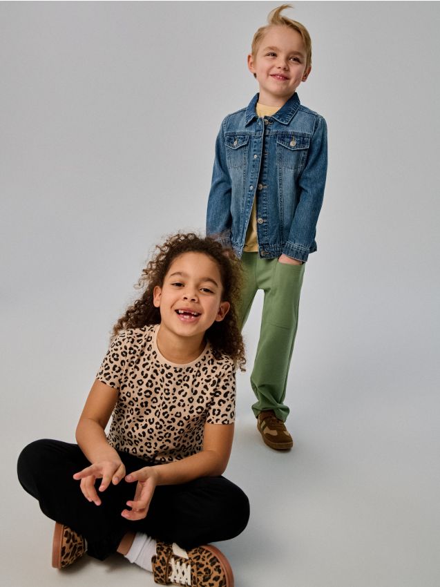 Sinsay - Legginsy flare z ozdobnymi falbankami - czarny