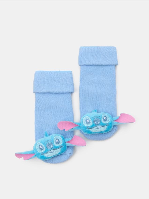 Sinsay - șosete tricotate în relief Lilo & Stitch - albastru-pal