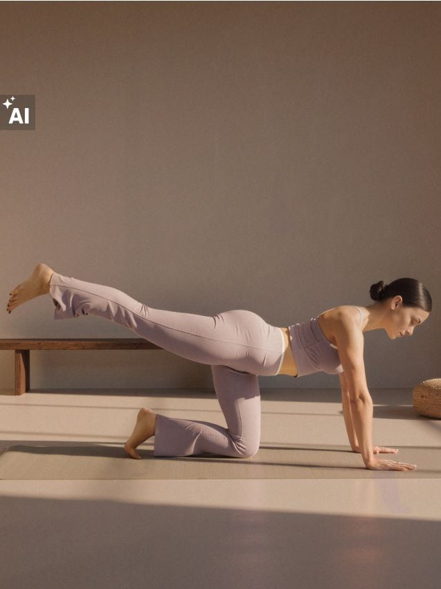 Sinsay - Leggings flare cu tiv contrastant Gym Hard - mov