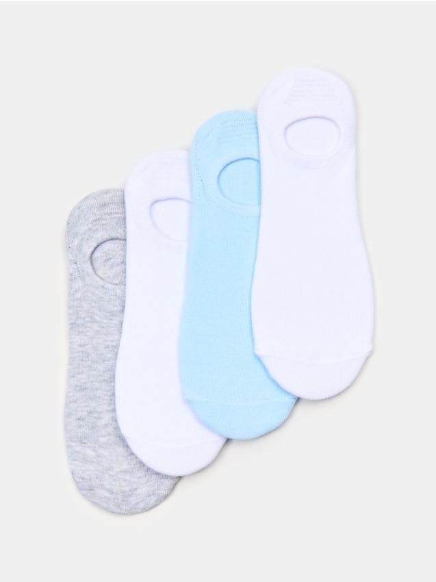 Sinsay - Skarpetki stopki 4 pack - wielobarwny