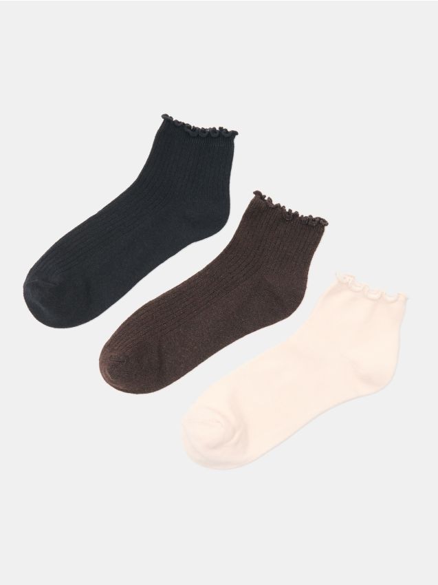 Sinsay - Set 3 perechi șosete cu bumbac - multicolor