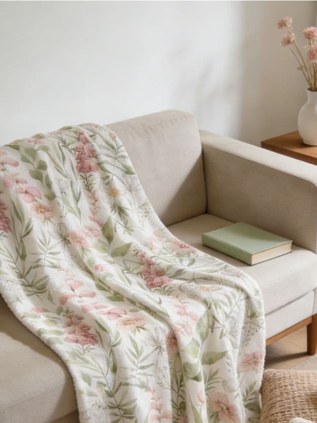 Sinsay - Pătură cu flori - multicolor